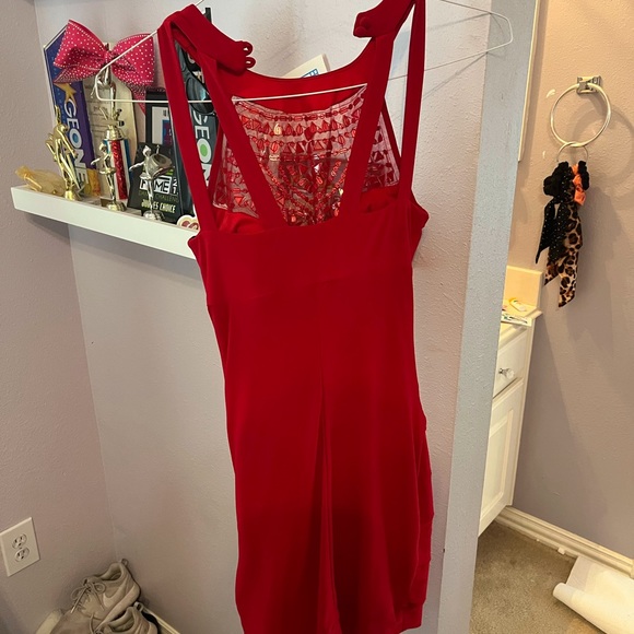 Red w silver detailing dress - Picture 2 of 4